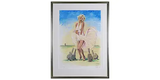 Illustration mit Passepartout und Aluminiumrahmen